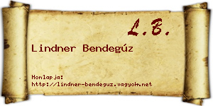 Lindner Bendegúz névjegykártya